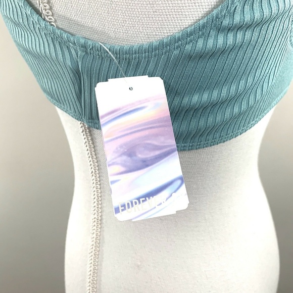 FOREVER21 BLUE KNOT FRONT TIED BIKINI SWIM OR FESTIVAL TOP - Picture 7 of 8